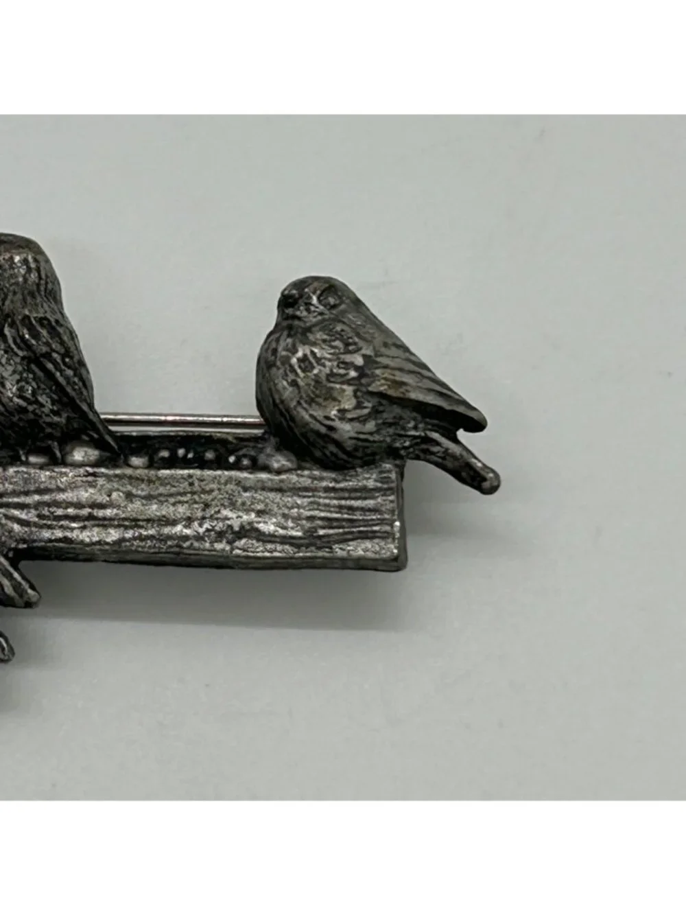 Pewter Bird Brooch M Bastian Vintage Pin 1999 Nature-Inspired Design